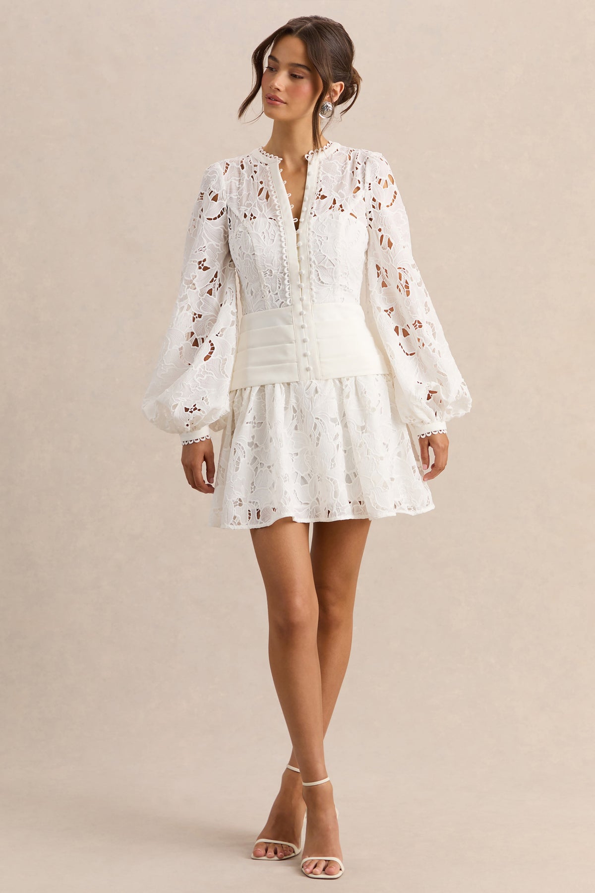 ECM_HR_CL137396110---Helena---White-Crew-Neck-Mini-Dress-With-Puff-Sleeves-and-Pleated-Skirt-1.jpg