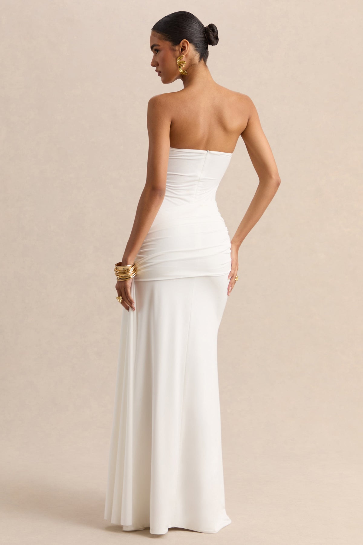 ECM_HR-CL137847110 - Liramine - White Bandeau Maxi-Dress With Gathered-Detailing And Sash 03.jpg