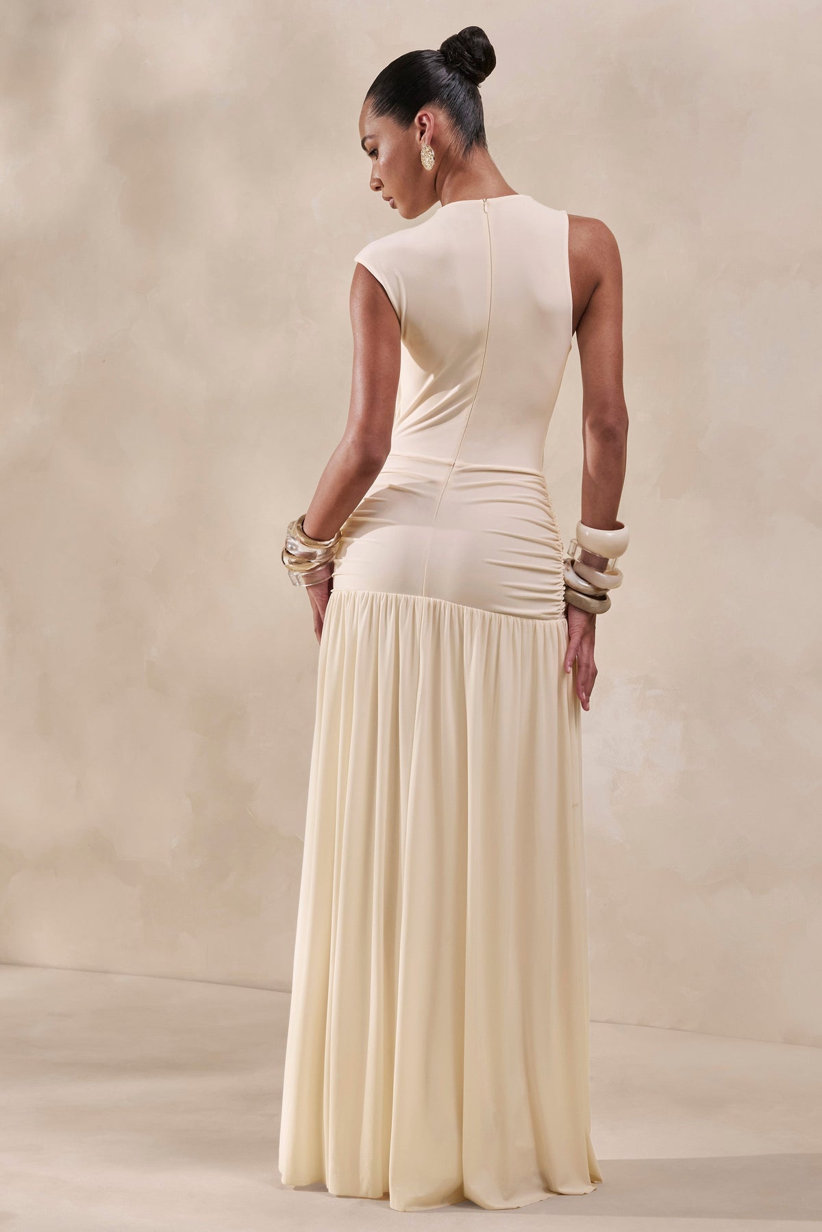ECM_HR_CL137913111 - Myssara _ Cream High-Neck Maxi Dress Gathered-Detailing6.jpg