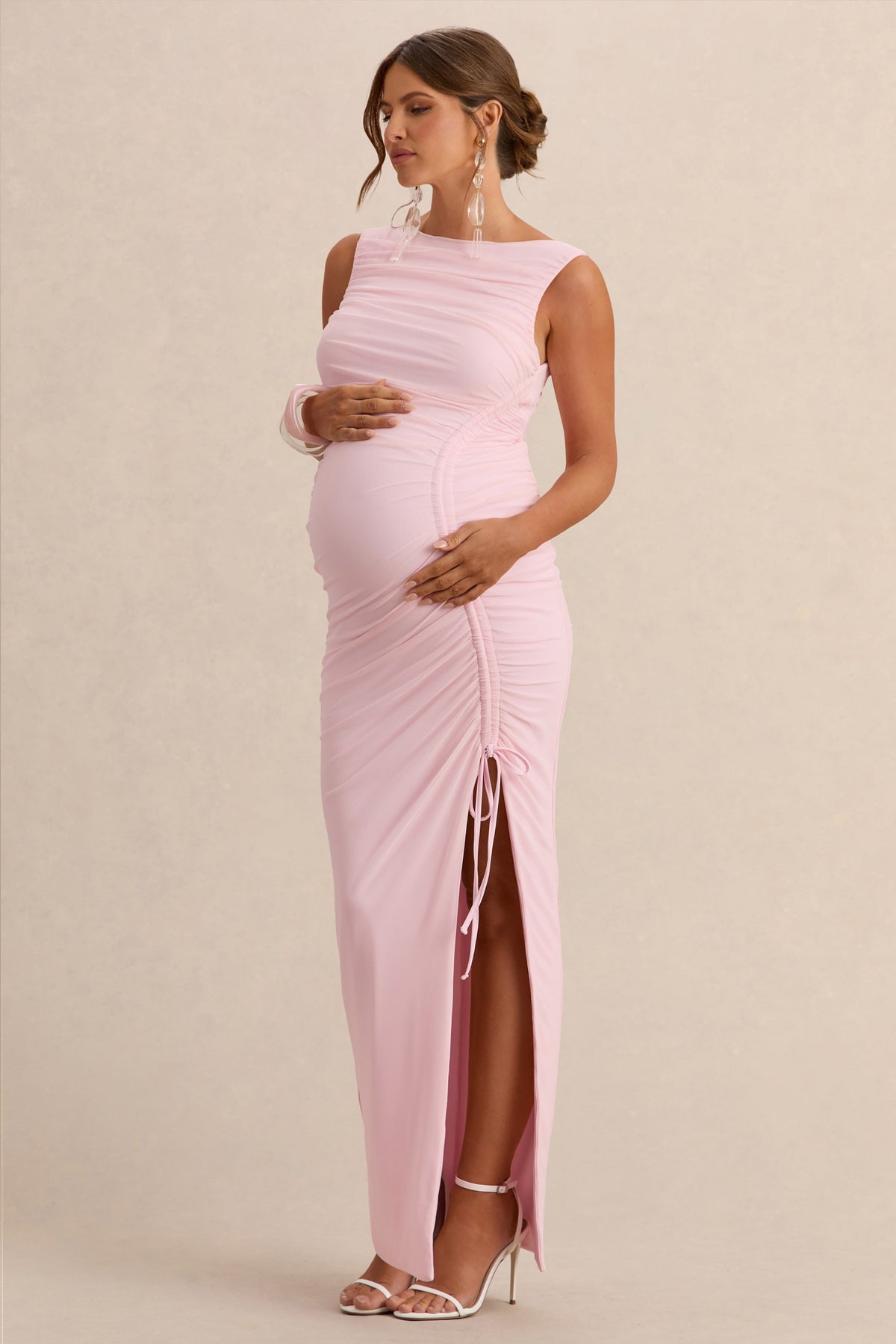 ECM_HR_CL138115081----Alitha---Light-Pink-Round-Neck-Maternity-Midi-Dress-With-Ruched-Detailing-And-Front-Split-0.jpg