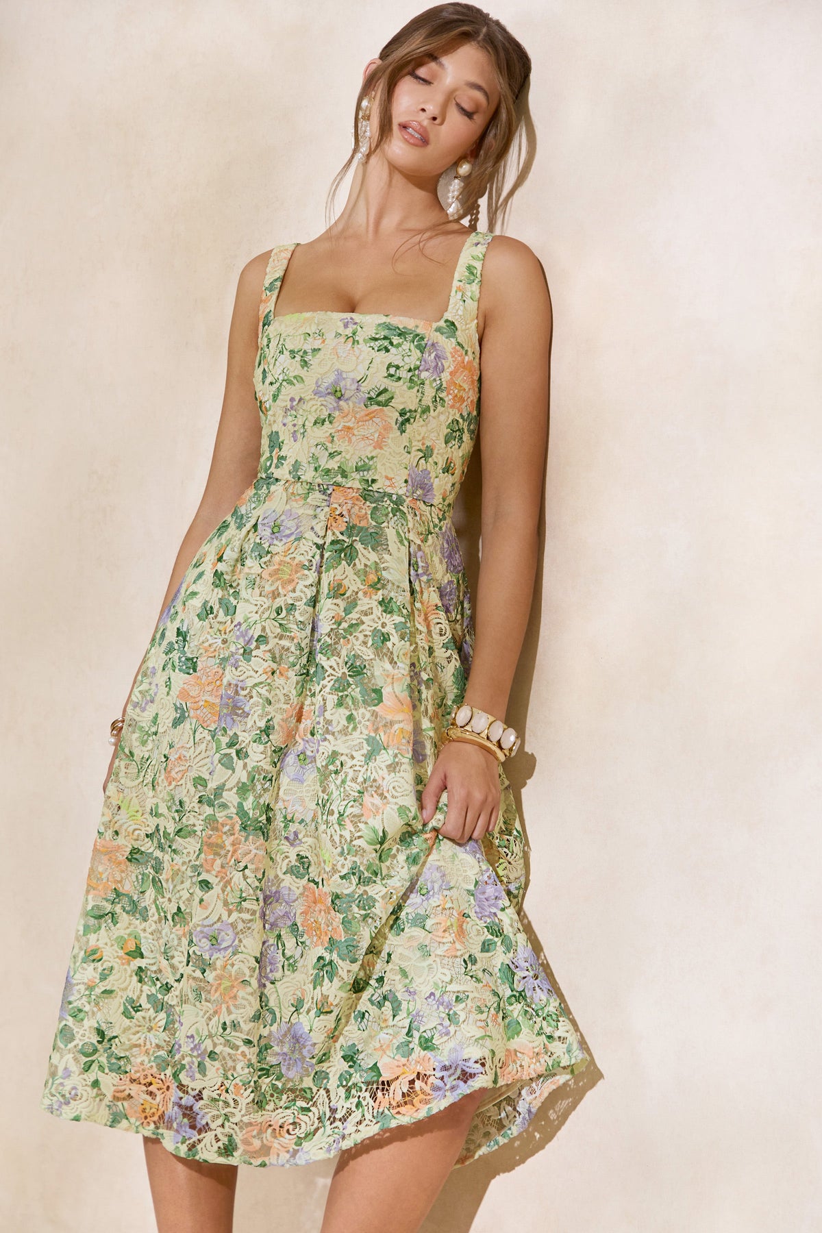 CL138257121 - Lorielle _ Lemon Floral Print Lace Square-Neck Midi Dress5.jpg