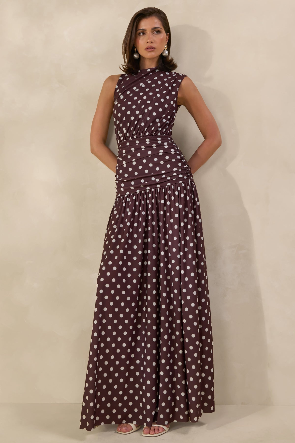 ECM_HR_CL138444021---Kelis-Brown-Polka-Dot-High-Neck-Maxi-Dress-With-Draped-Detailing5.jpg