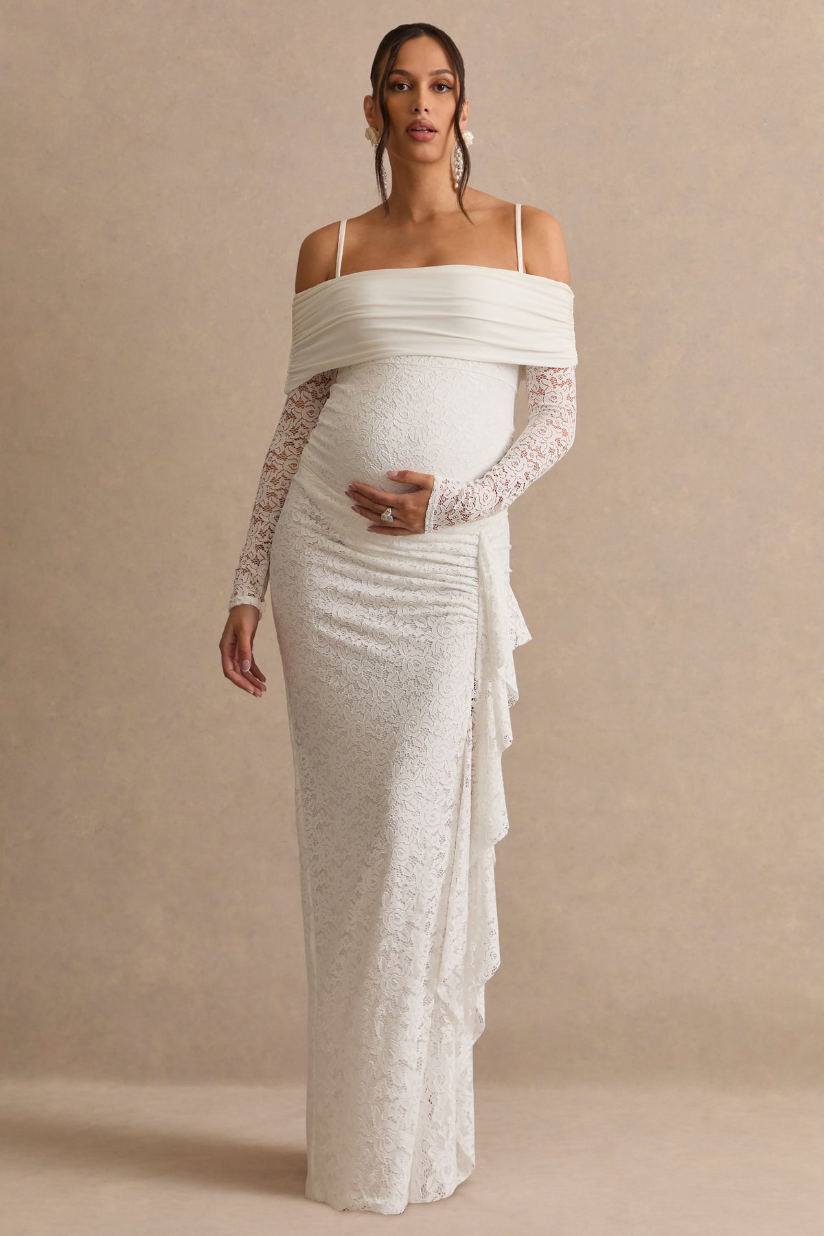 ECM_HR_CL138515111---Delmara-_-Cream-Lace-Maternity-Maxi-Skirt-With-Gathered-Detailing-+-CL138514111---Delmara-_-Cream-Lace-Bardot-Neck-Maternity-Bodysuit16.jpg