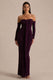 Harper | Pruim Bardot Hals Maxi Jurk